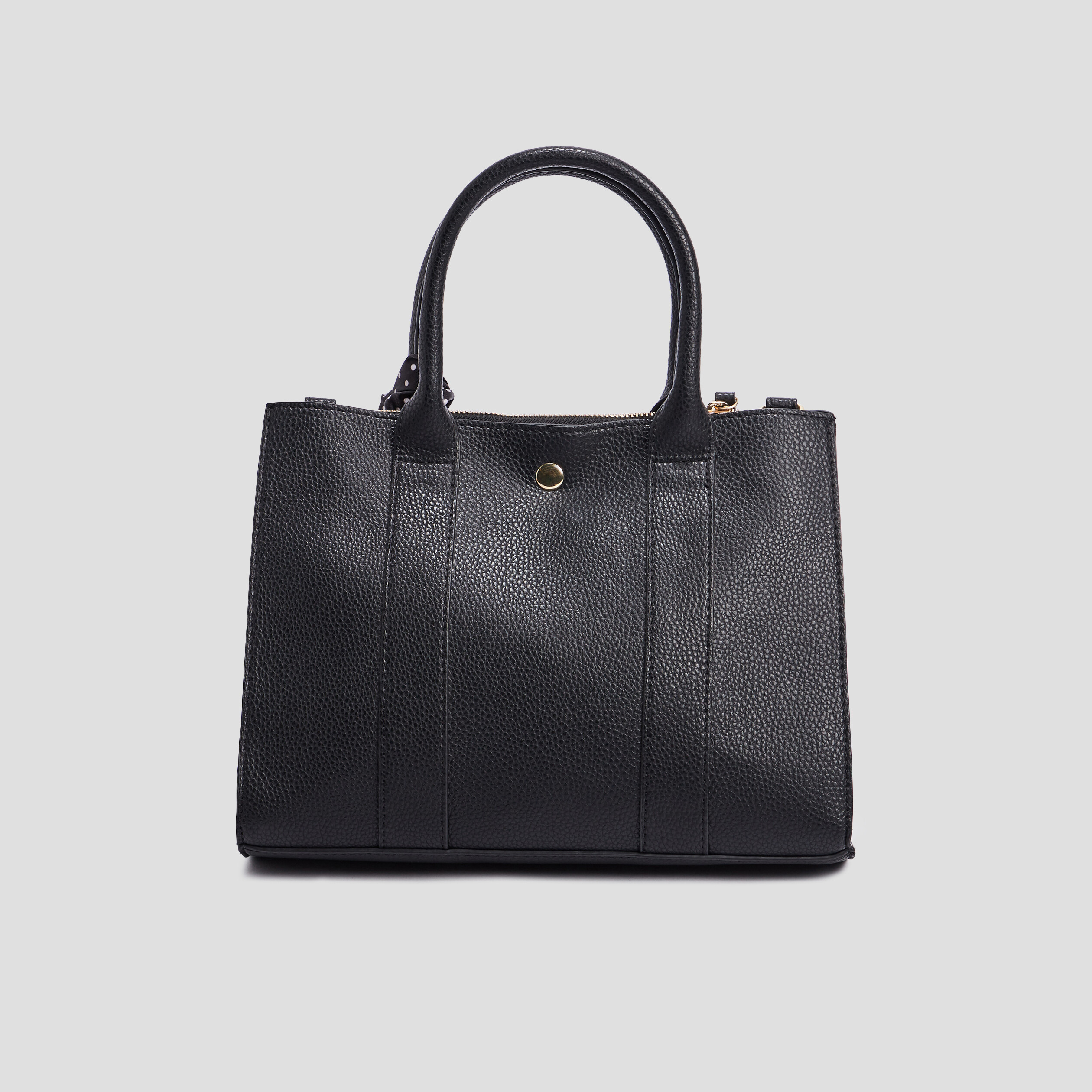 Sac rectangulaire avec foulard noir femme | La Halle