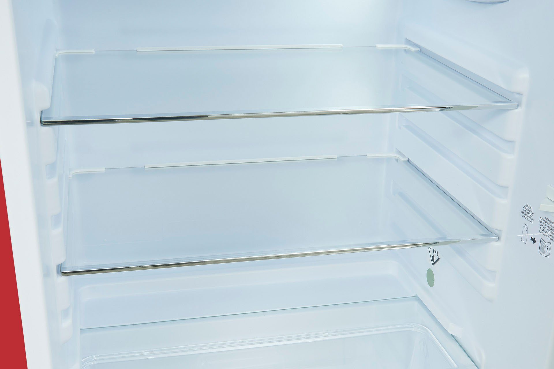 exquisit Kühlschrank RKS120-V-H-160F rot, 89,5 cm hoch, 55 cm breit