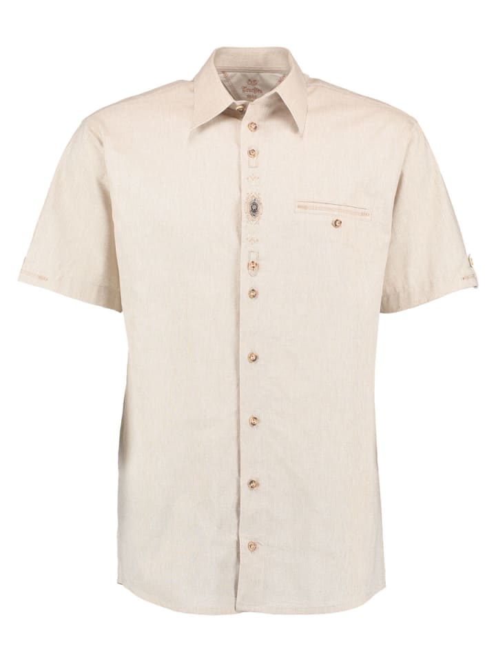 OS-Trachten Trachtenhemd Evubus in mittelbeige günstig kaufen