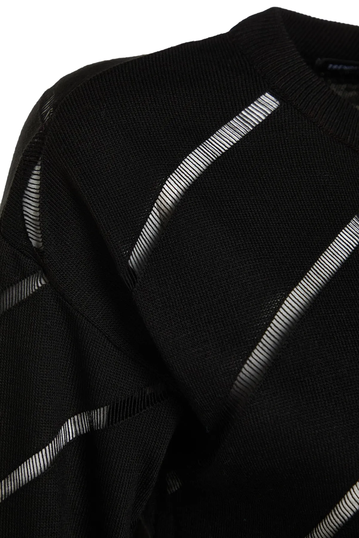 Trendyol Collection  Schwarzer Strickpullover mit Lochmuster TWOAW24KZ00157