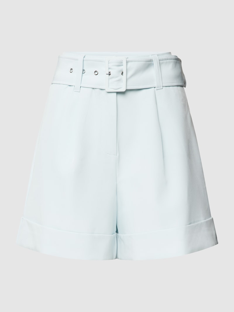 Shorts mit Stoffgürtel Modell 'DIANE' in hellblau