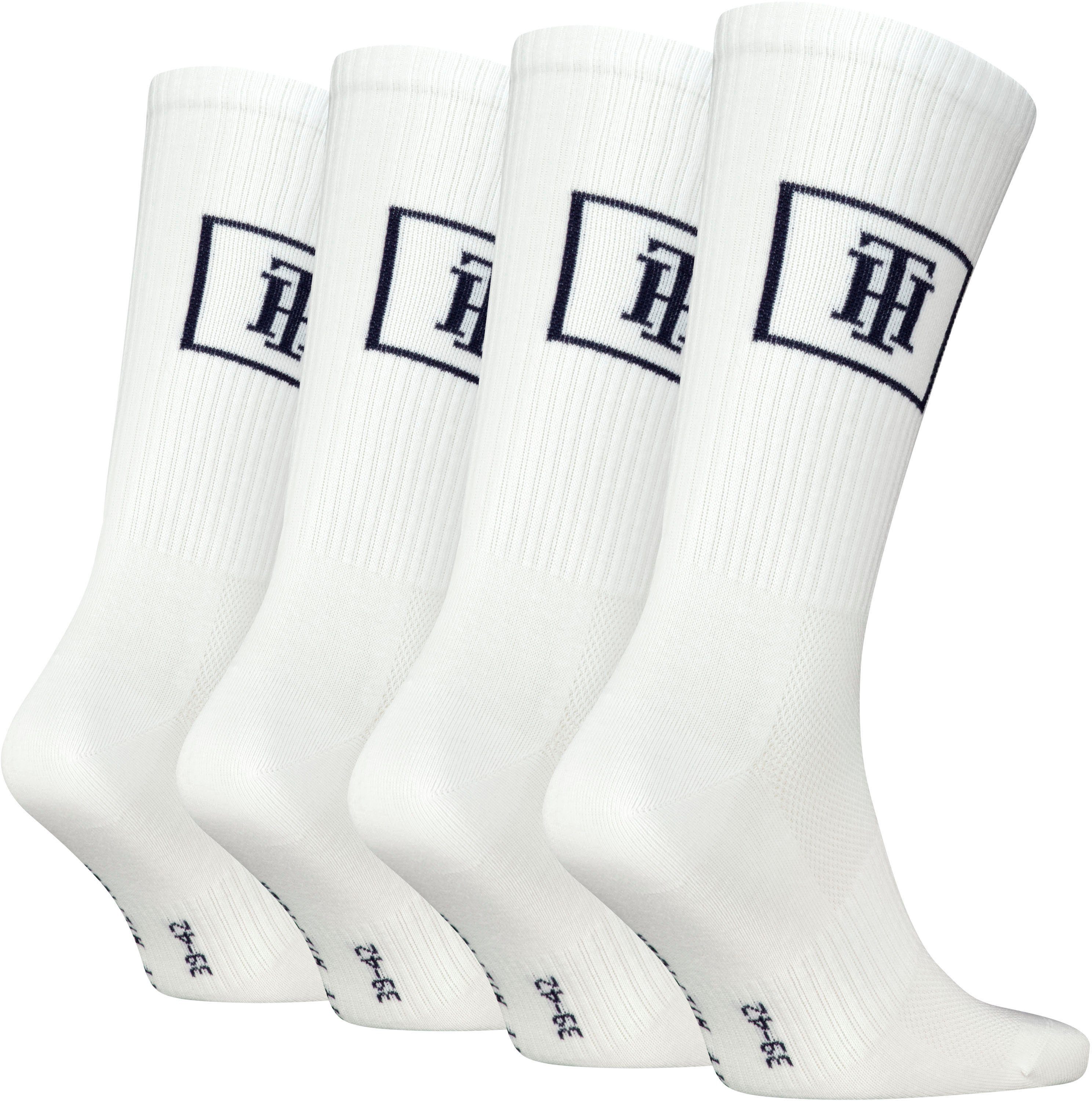 Tommy Hilfiger Sportsocken CREW SOCK MONOGRAM LOCKER ROOM (4-Paar) mit Mesh-Front für Atmungsaktivität