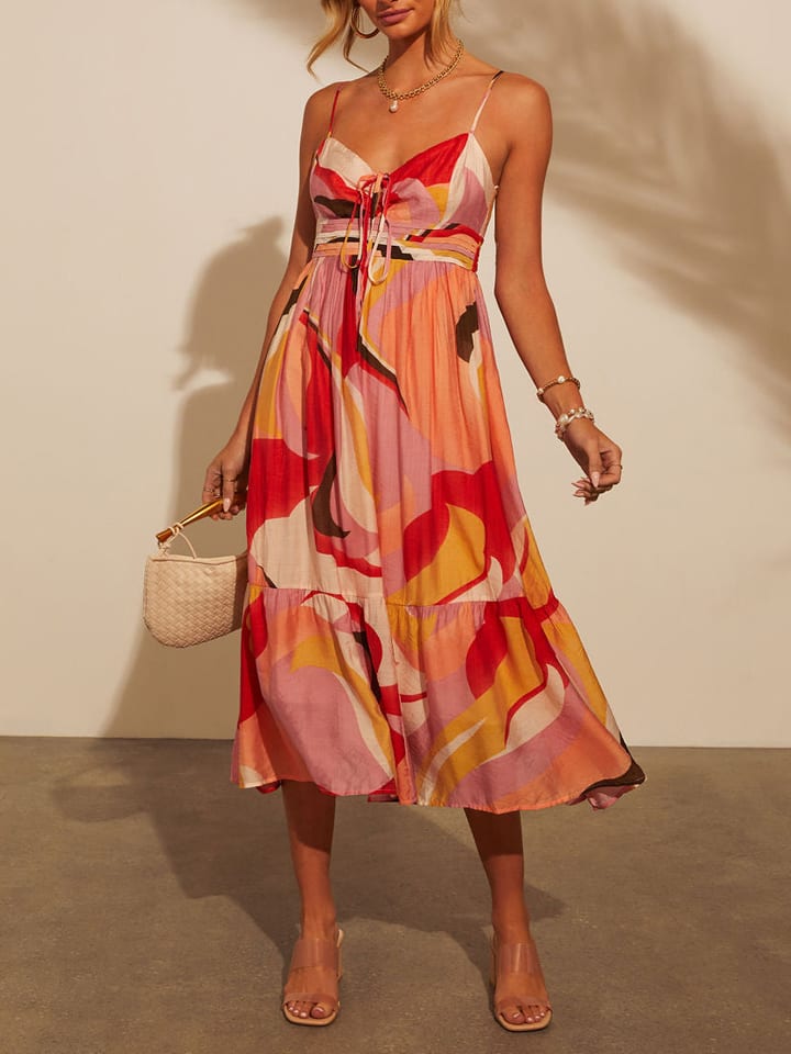 Milan Kiss Kleid in Rosa/ Aprciot/ Rot günstig kaufen