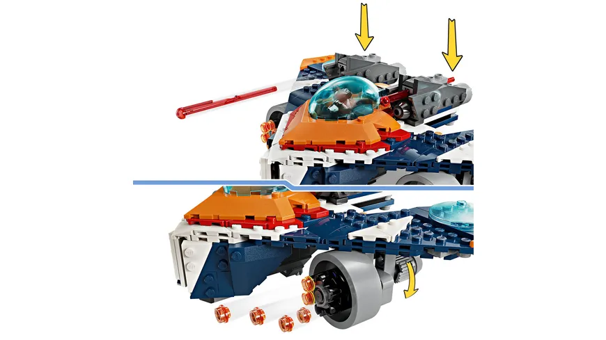 LEGO Marvel 76278 Rockets Raumschiff vs. Ronan Set, Raumschiff-Spielzeug