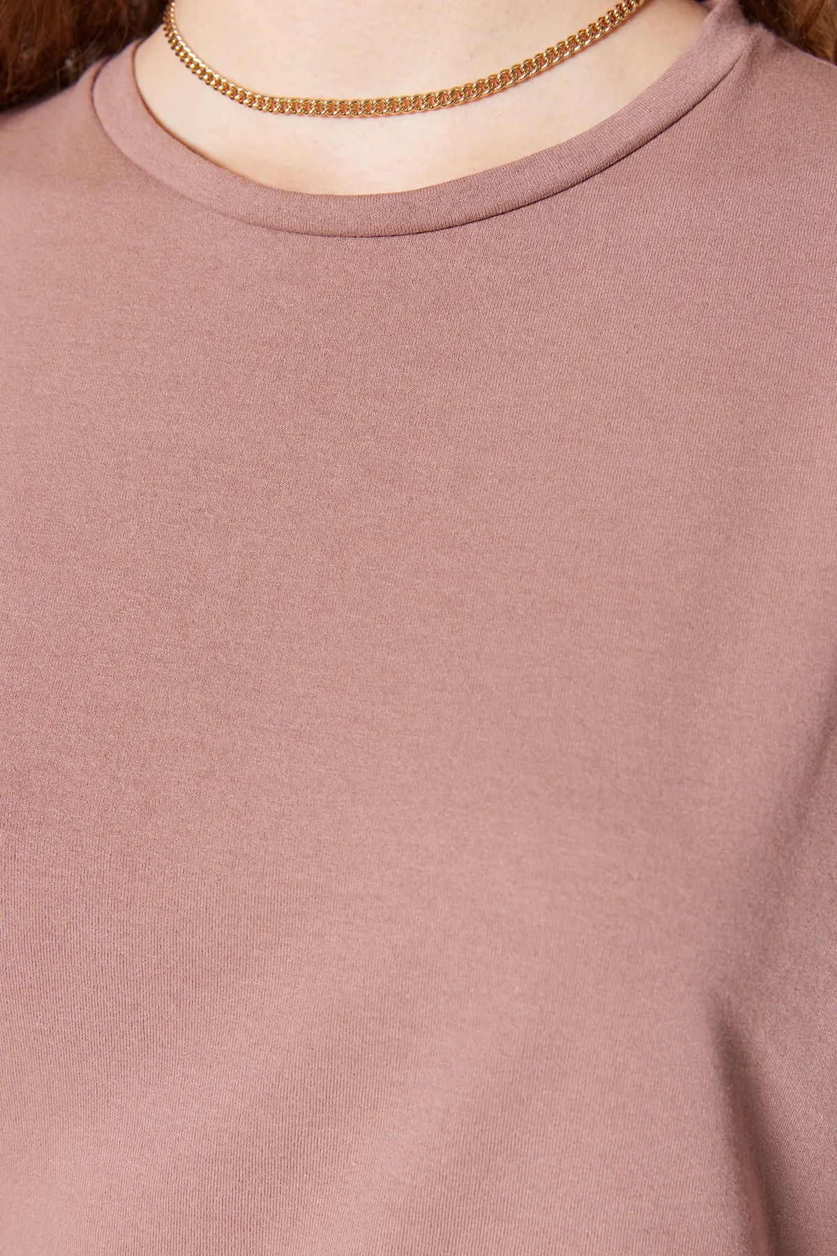 Trendyol Collection  Nerzfarbenes, übergroßes/weites Rundhals-Strick-T-Shirt aus 100 % Baumwolle TWOSS20TS0134