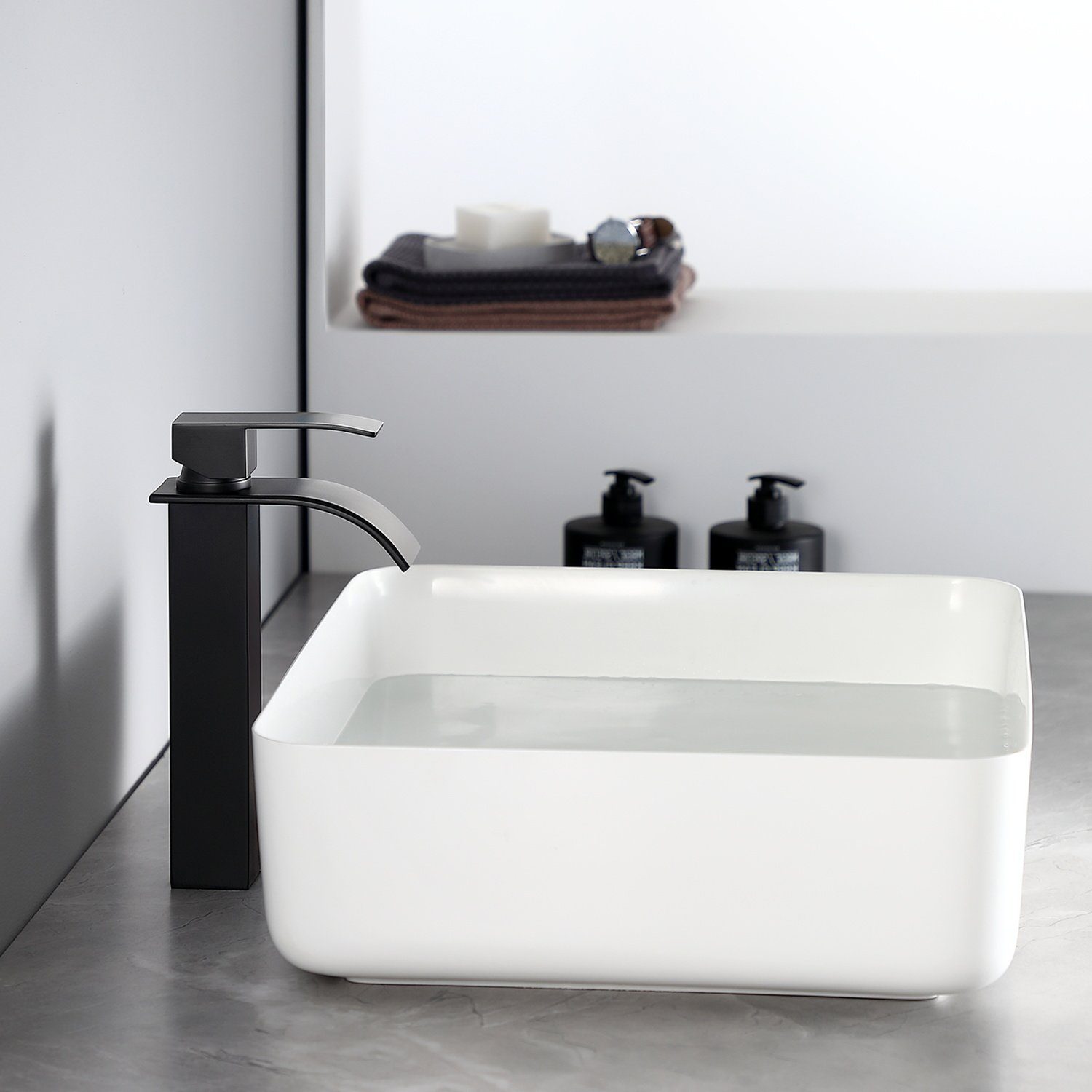 CECIPA Waschtischarmatur Waschbecken Armatur Wasserfall Wasserhahn mit Hoher WasserfallAuslauf