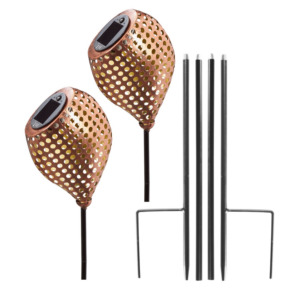 Weles AMARE Solar-LED-Dekostecker 2er Set Kupfer Kelch schräg