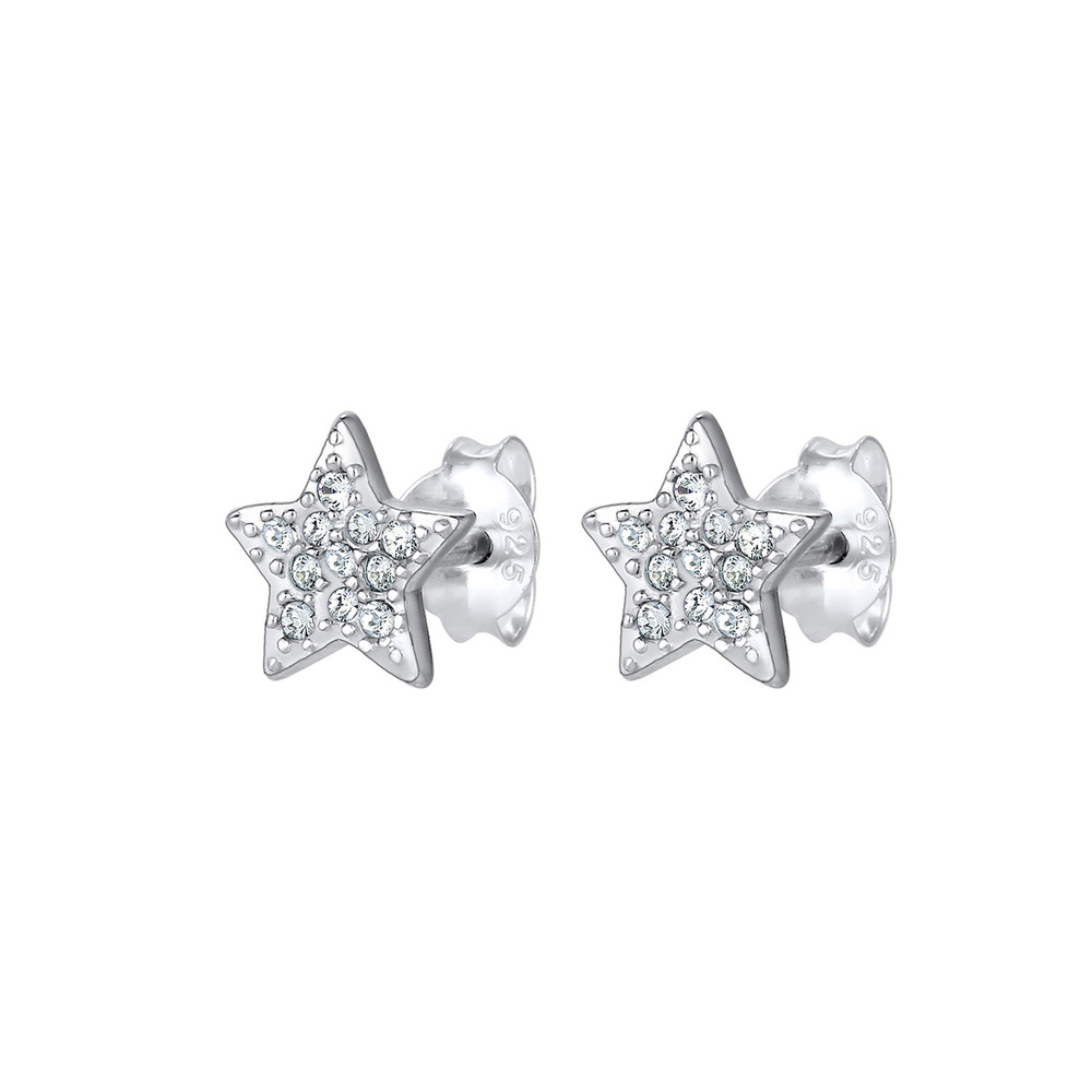 Elli Elli Boucles d'Oreilles Sterne Astro Trend Kristalle 925 Silber Boucles d'oreilles