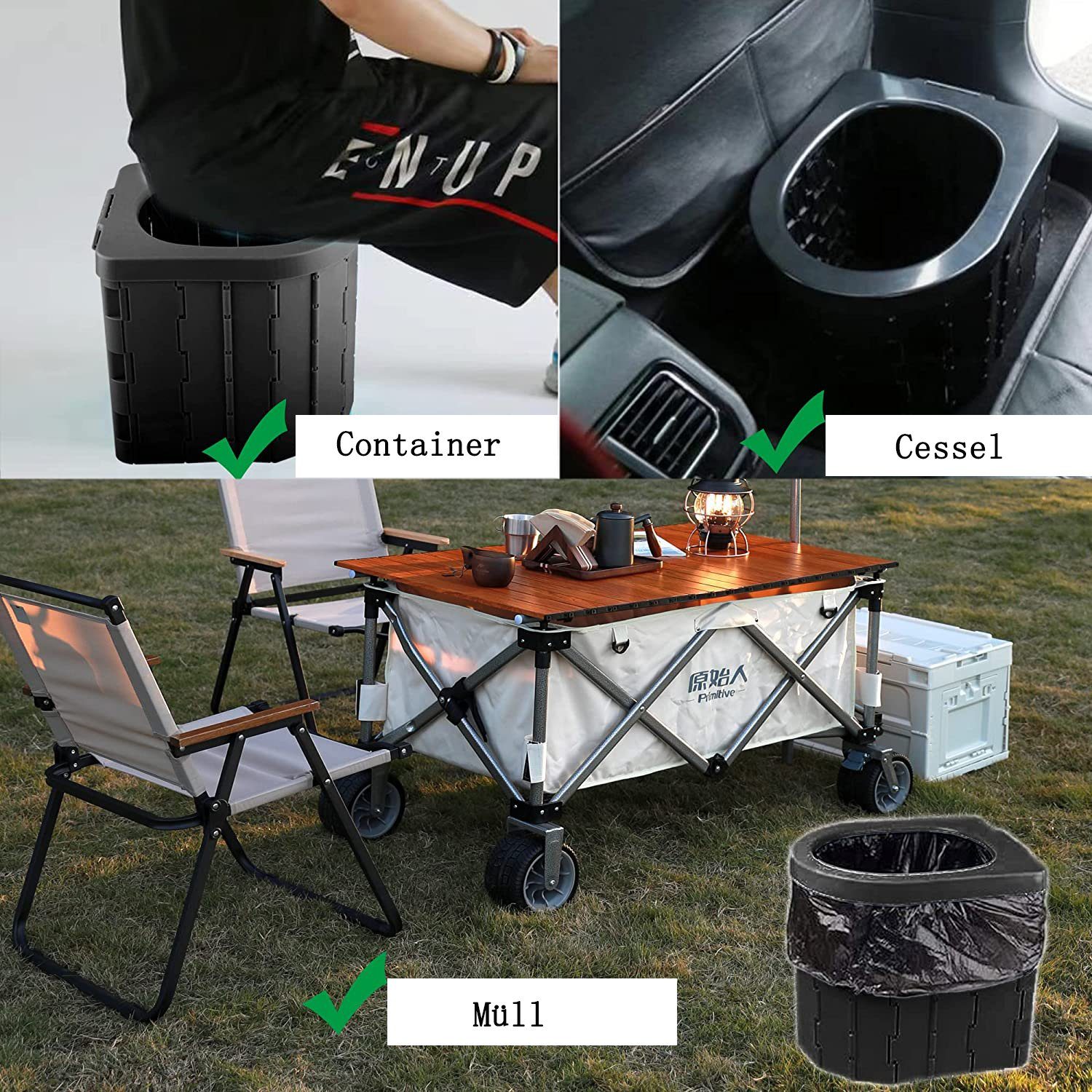 Zeaicos Campingtoilette Campingtoilette, Mobile Toilette, Trenntoilette, Tragbare Toilette