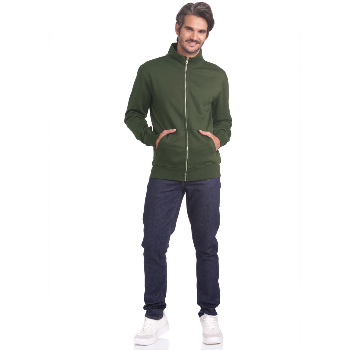 Herren Sweatjacke mit Stehkragen