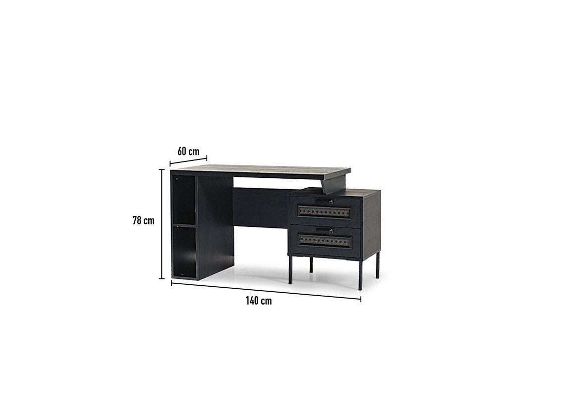 Bensimo Jugendzimmer Jugendzimmer-Set 5-tlg Black inkl. Lieferung & Aufbauservice, (Abverkauf), + Lattenrost & Matratze