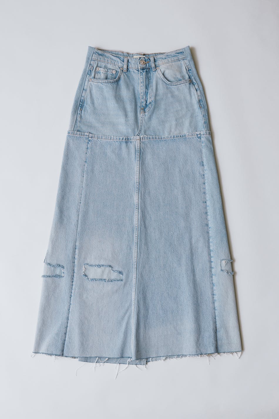 Remade denim skirt