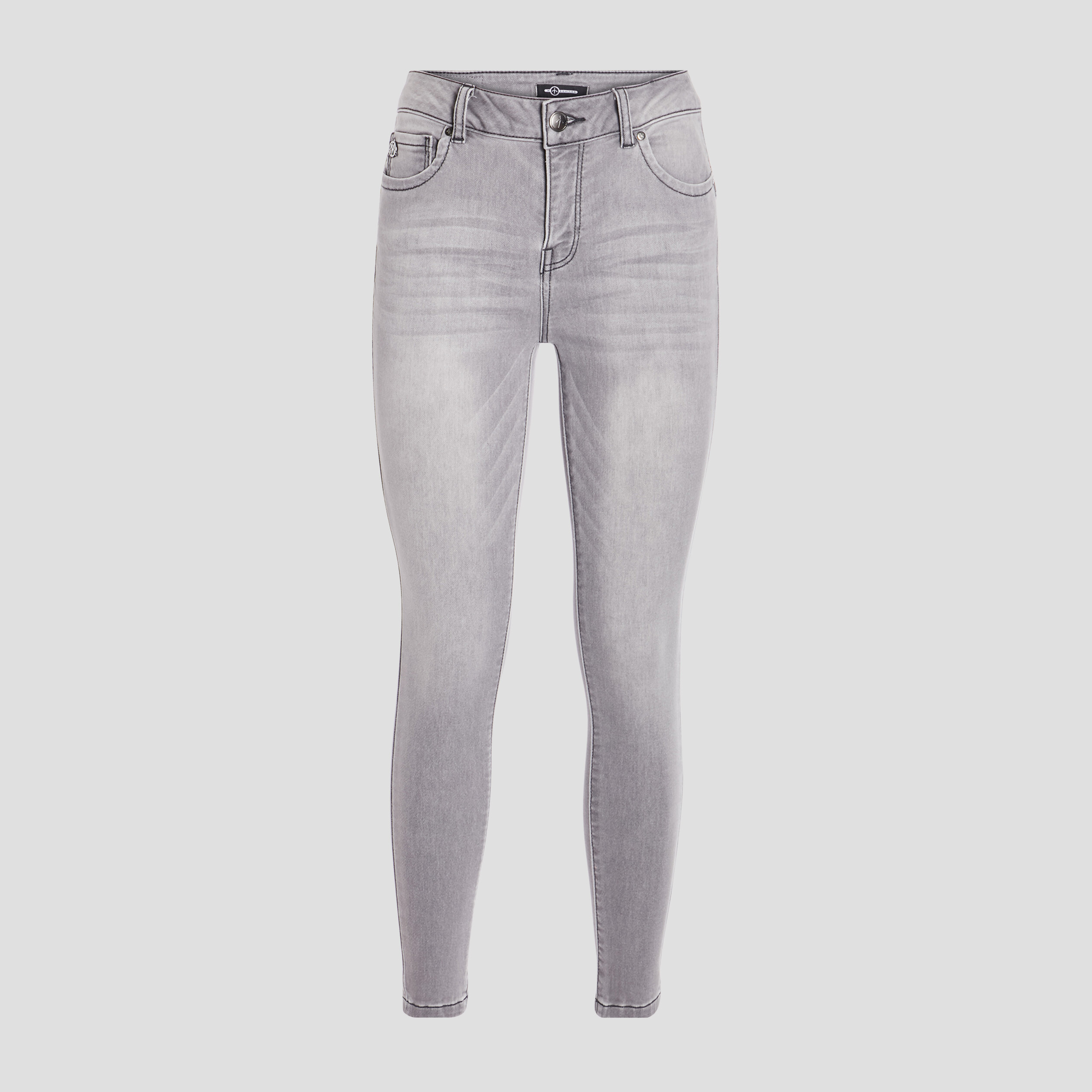 Jeans skinny push-up denim gris femme | La Halle