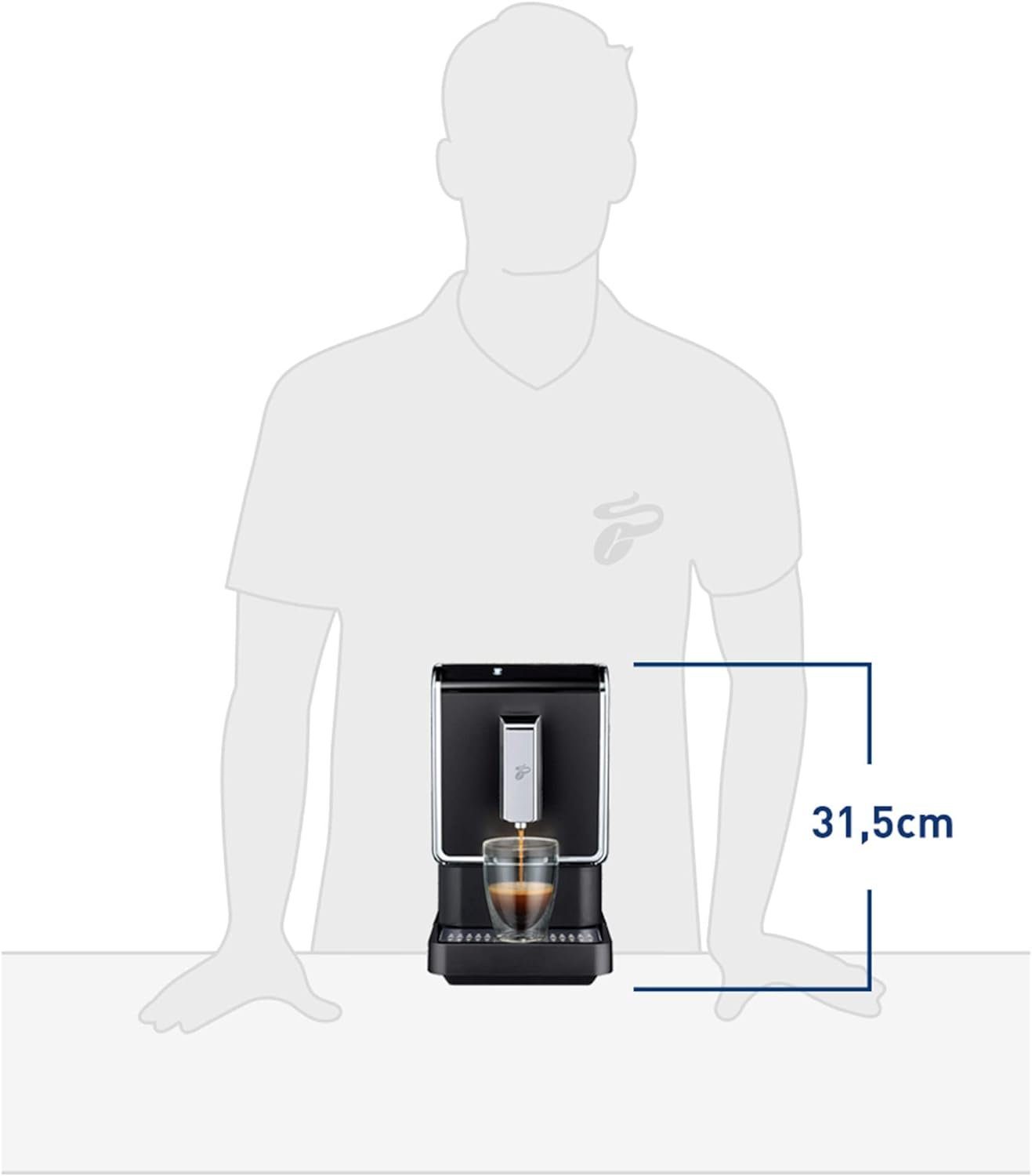 Tchibo Kaffeevollautomat Esperto Caffè für Caffè Crema und Espresso, Metallic Sand, Herausnehmbare Brüheinheit