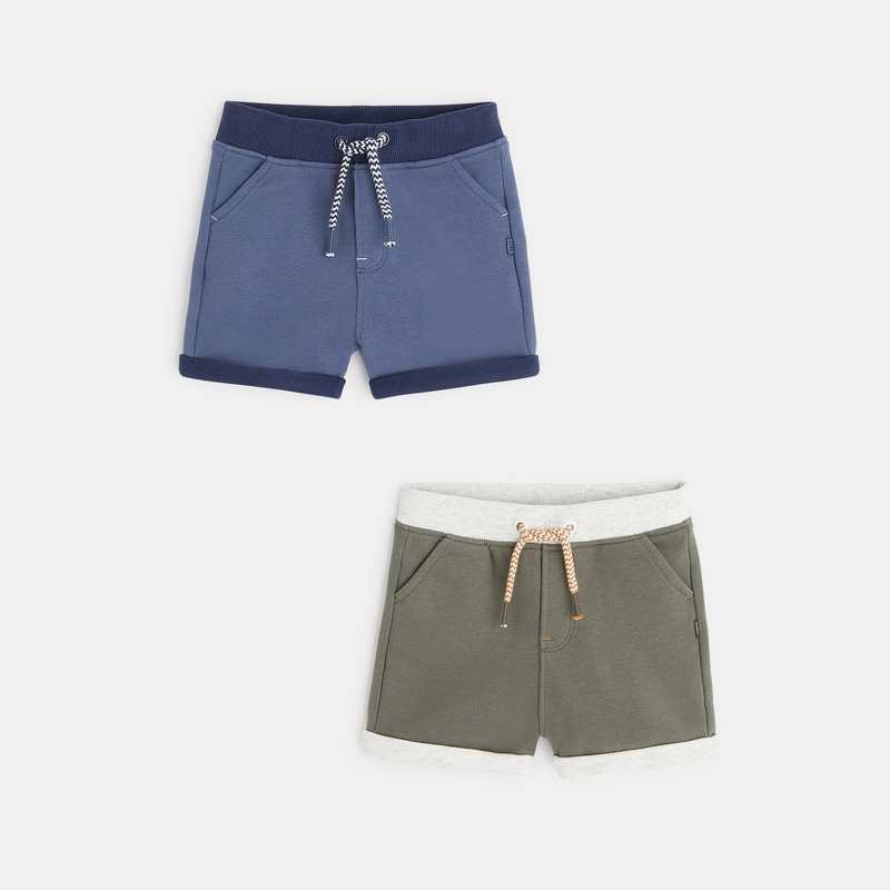 Short en molleton (lot de 2) bleu bébé garçon