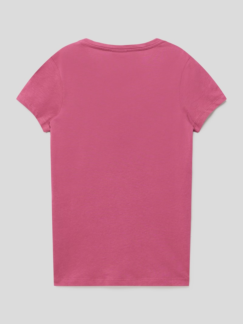T-Shirt mit Statement-Print in fuchsia