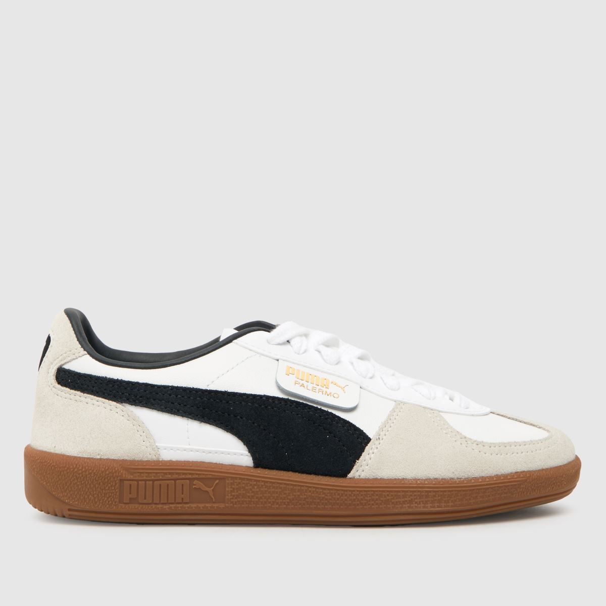 PUMA Palermo lädersneakers i vitt och svart