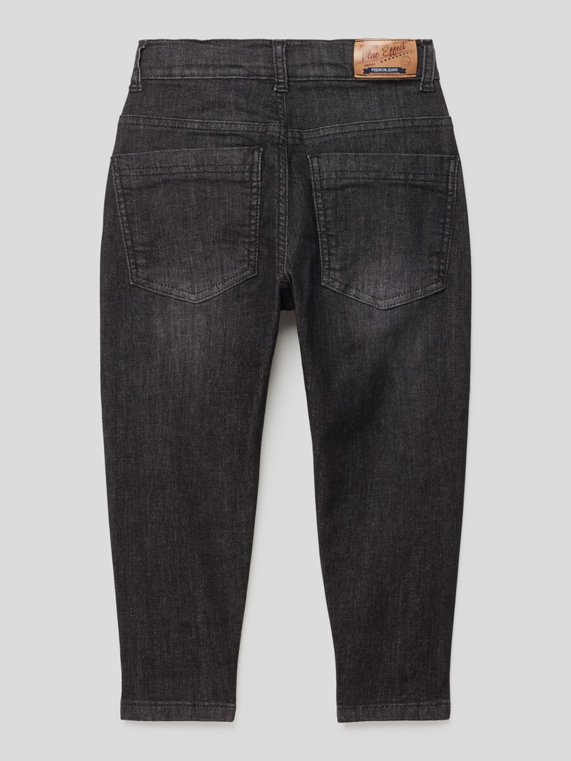 Loose Fit Jeans mit Label-Detail in schwarz