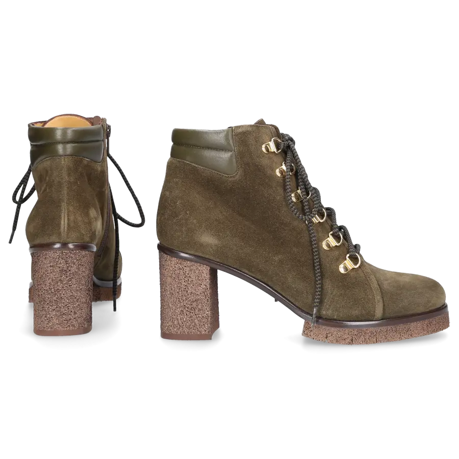 Truman's - Schnürstiefeletten 8623 Veloursleder - grün