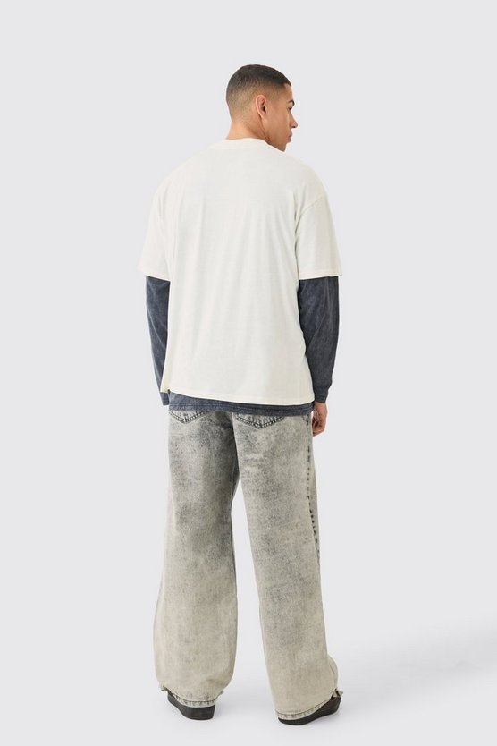 Extrem lockere Jeans mit Acid-Waschung
