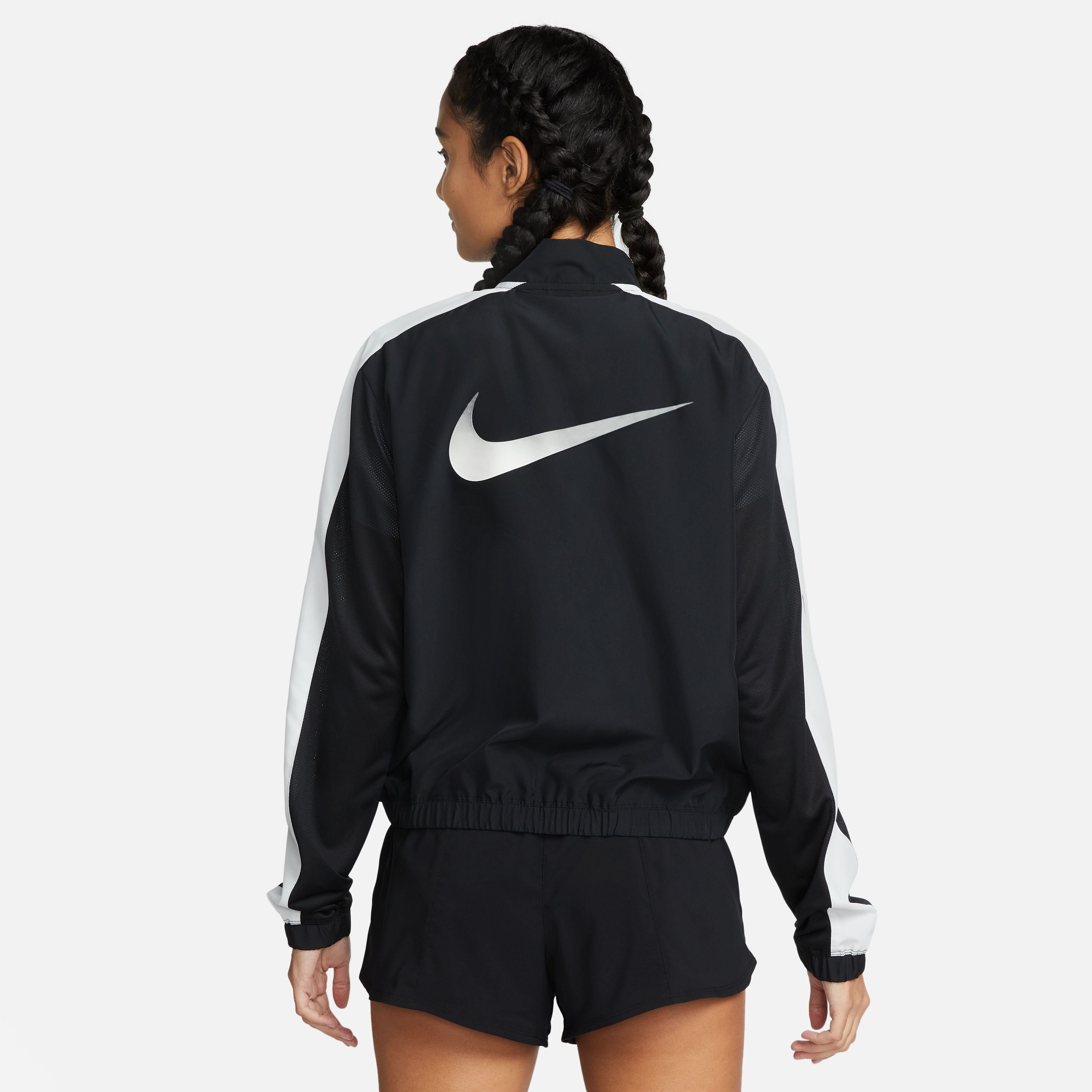 Swoosh Run Laufjacke Damen - Schwarz, Grau