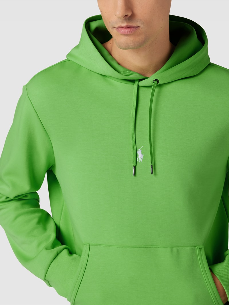 Hoodie mit Label-Stitching in apfelgrün