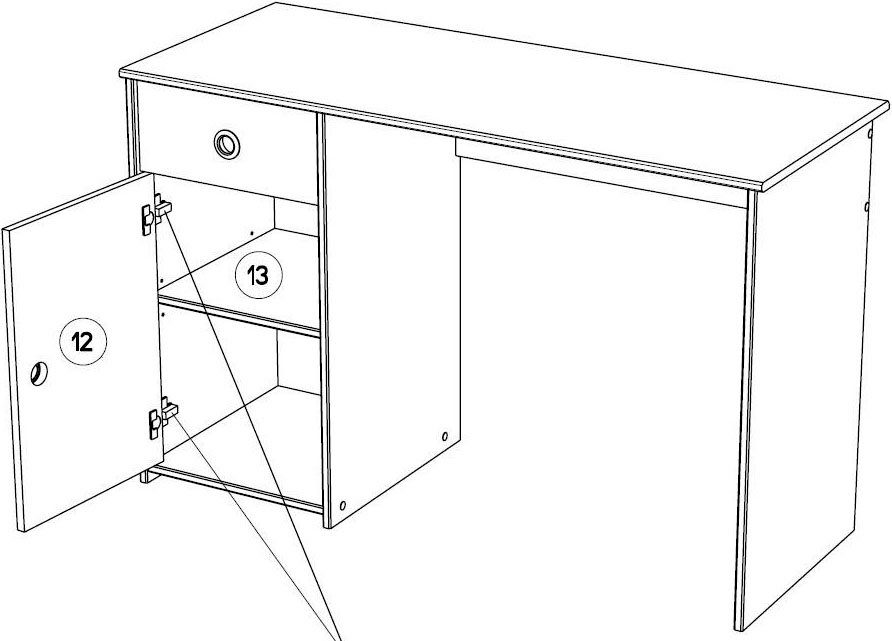 Parisot Jugendzimmer-Set Smoozy, (4-St., Stauraumbett, Nachttisch, Schreibtisch und Schubkastenkommode)