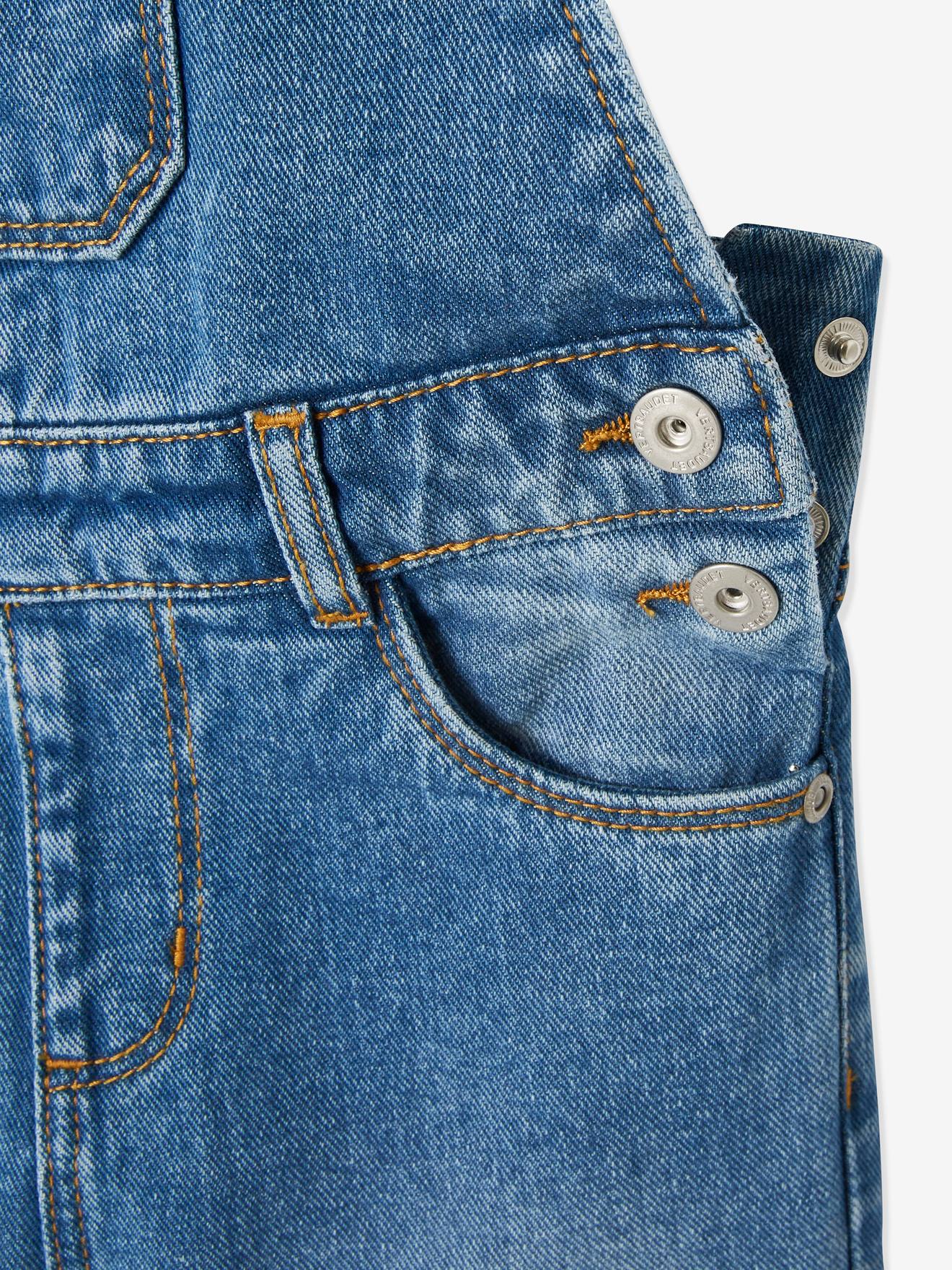 Vertbaudet Mädchen Latzjeans Oeko-Tex - blue stone