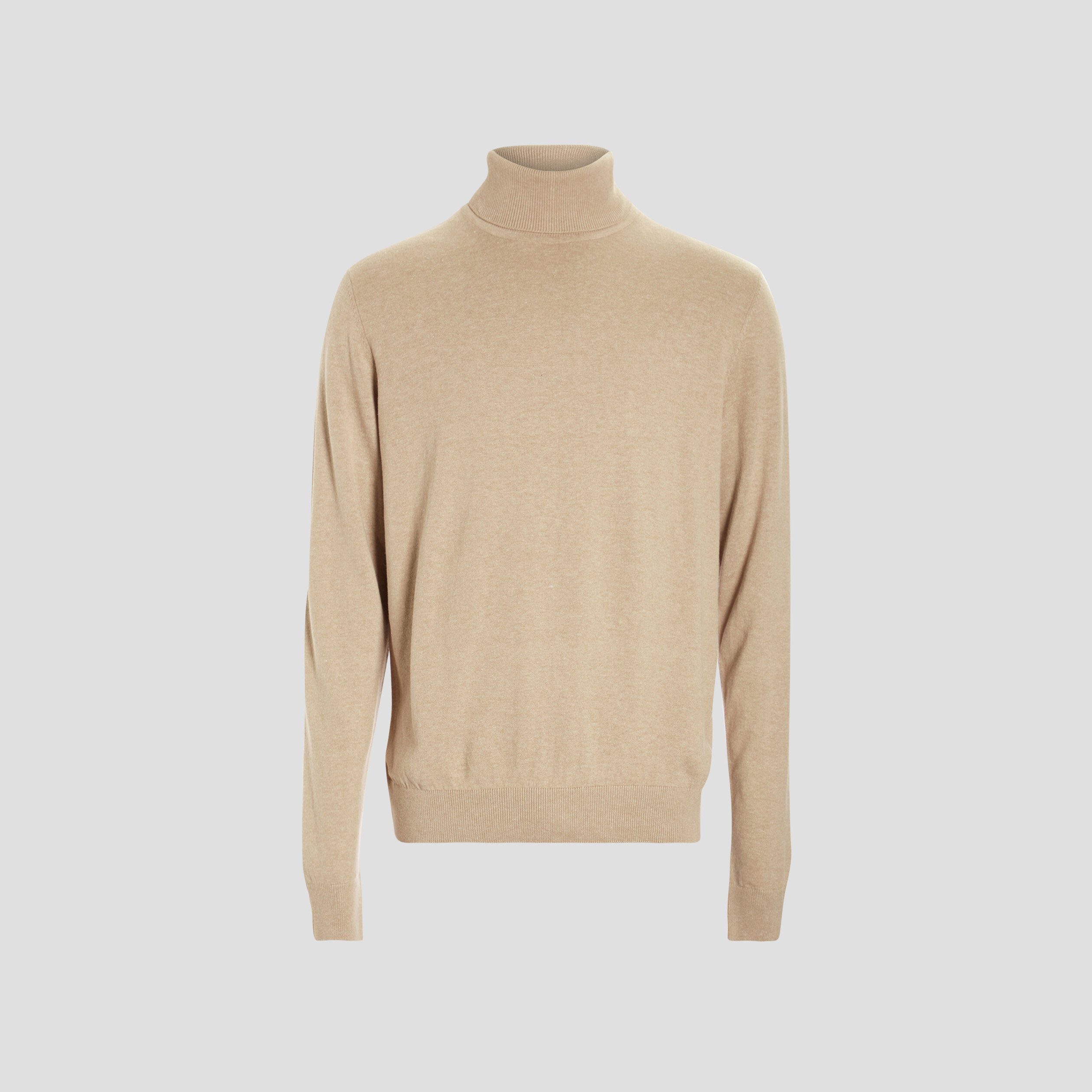 Pull avec col roulé sable homme | La Halle