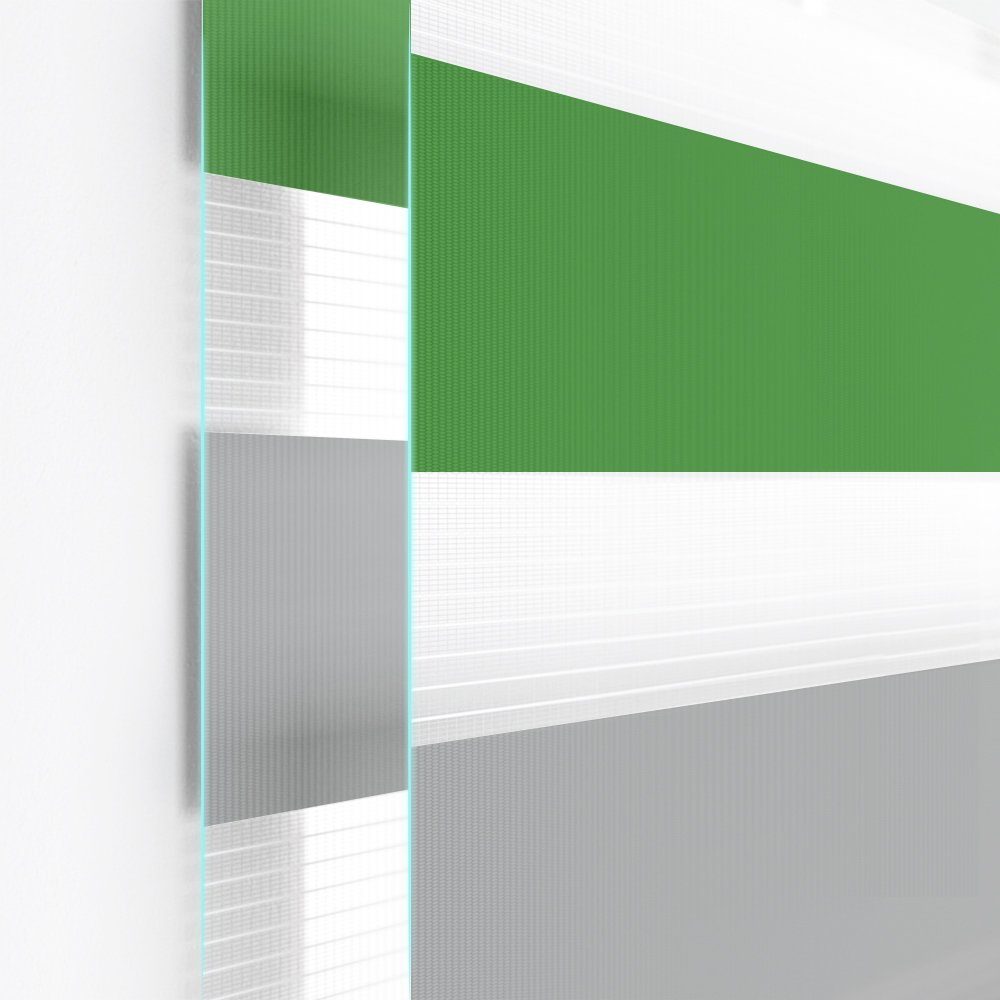 Doppelrollo Fensterrollos Ohne Bohren, Vkele, 130cm/160cm, klemmfix,klemmträger, Sonnenschutz, Lichtdurchlässig und Verdunkelnd.