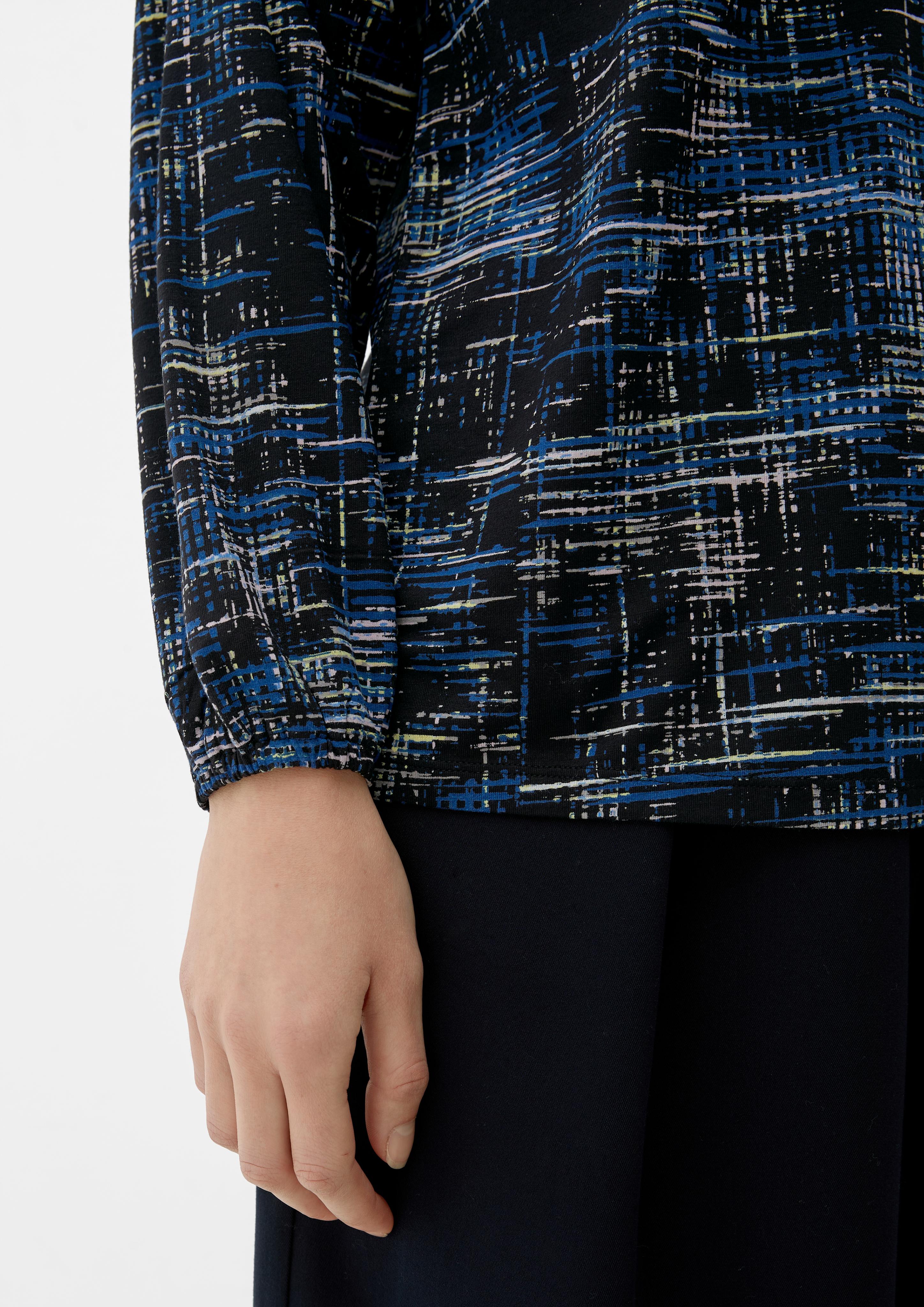 Jerseybluse mit Allover-Muster  2125376-99A0