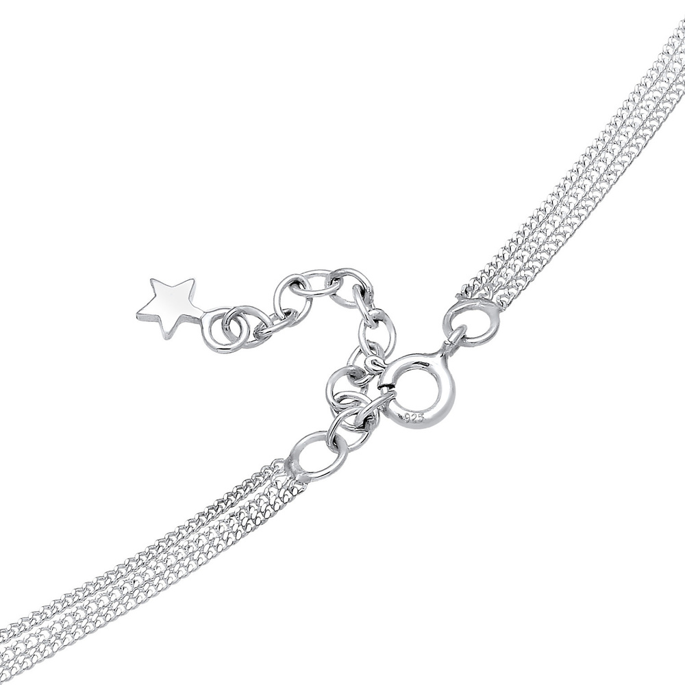 Elli Elli Collier Femmes couches look lune étoile avec cristaux en argent sterling 925 collier