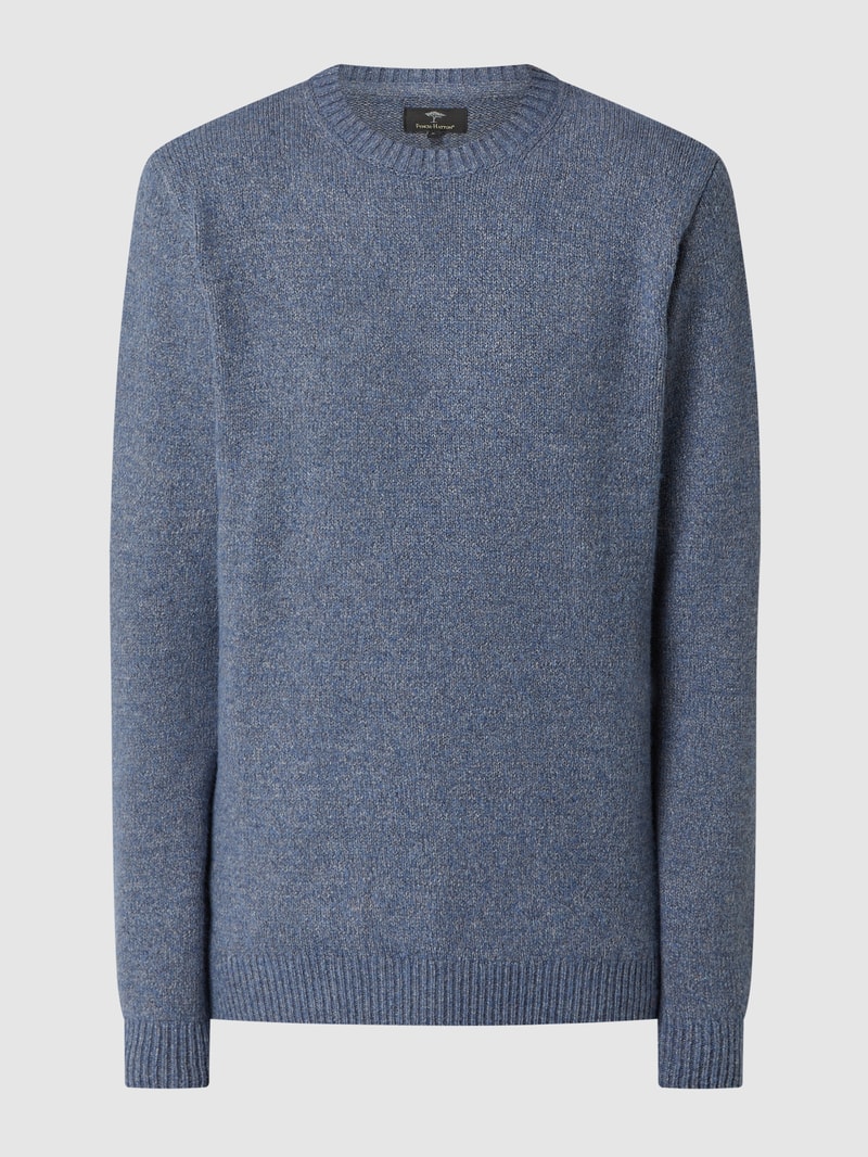 Pullover mit Woll-Anteil in marineblau