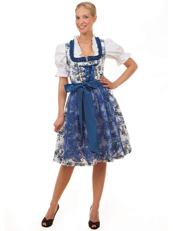 Edelnice Midi Dirndl 2-teilig Estefania in blau günstig kaufen
