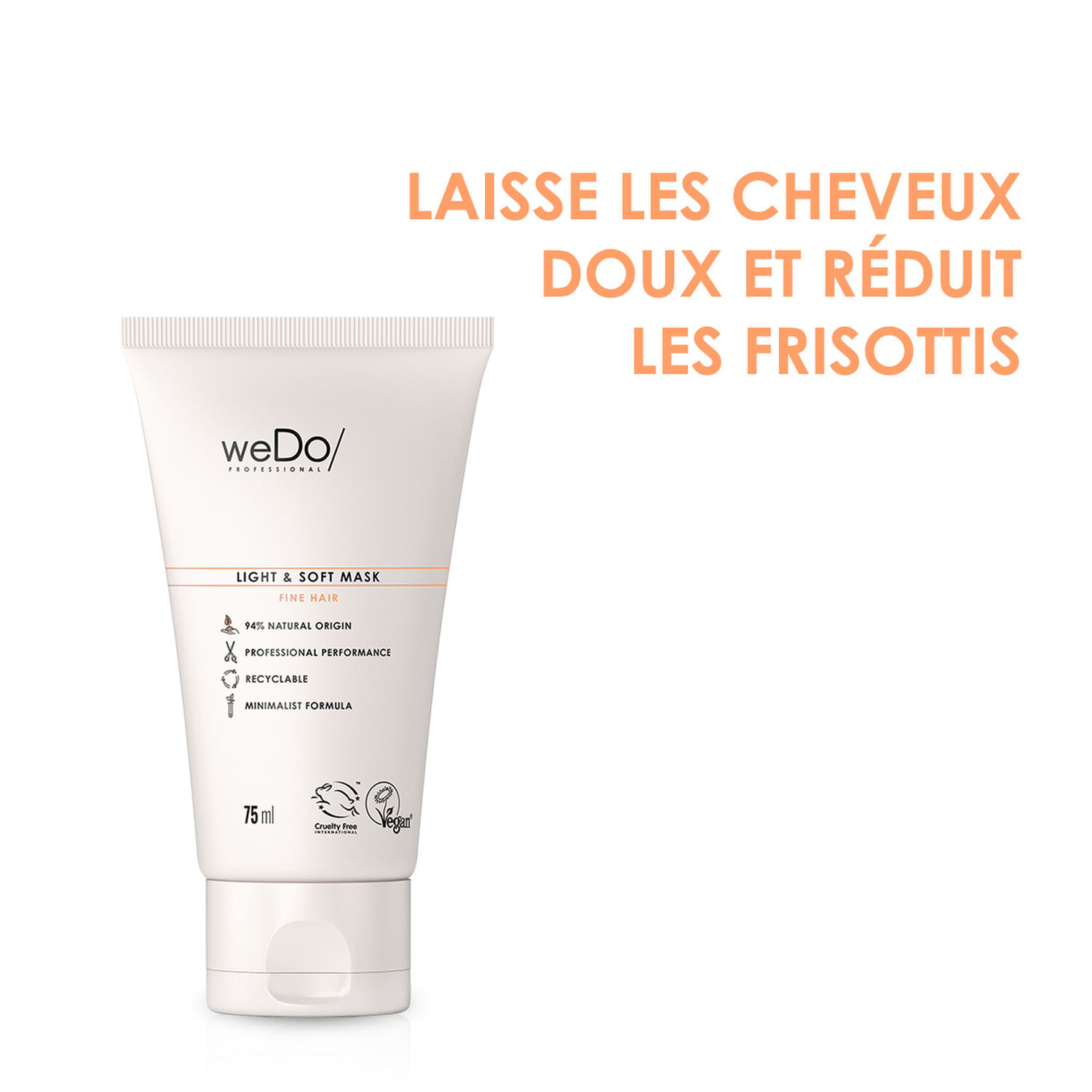 WeDo Masque cheveux, Sans Silicone, Vegan Légèreté et Douceur - Cheveux Fins