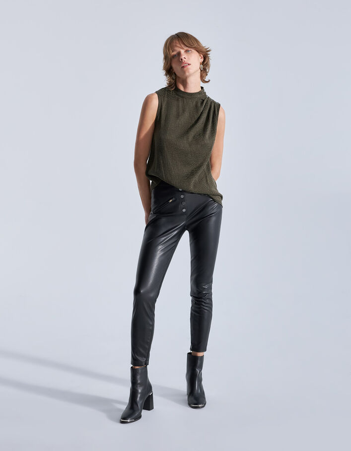 Top lichen jacquard motif army vibes Femme