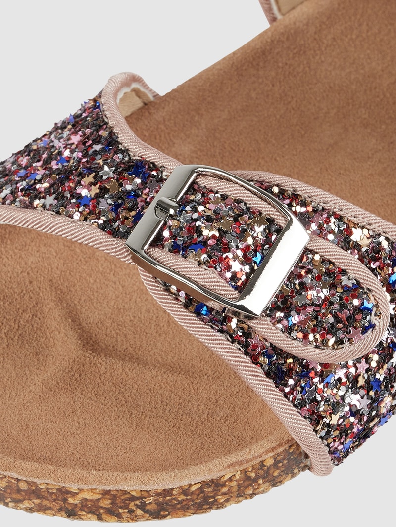 Sandalen mit Glitter-Effekt in rosa