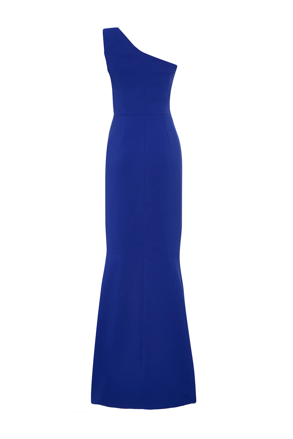 Trendyol Collection  Saks – Langes Abendkleid mit Volant und einzelnen Ärmeln TPRSS24AE00126