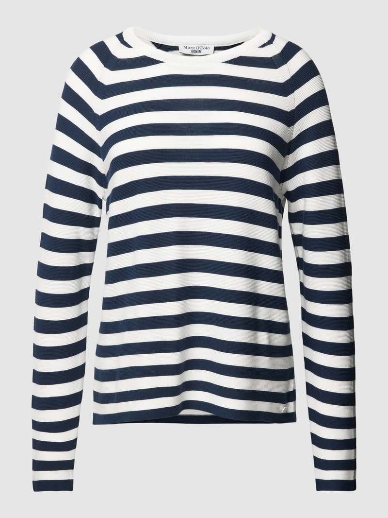 Strickpullover mit Streifenmuster in offwhite
