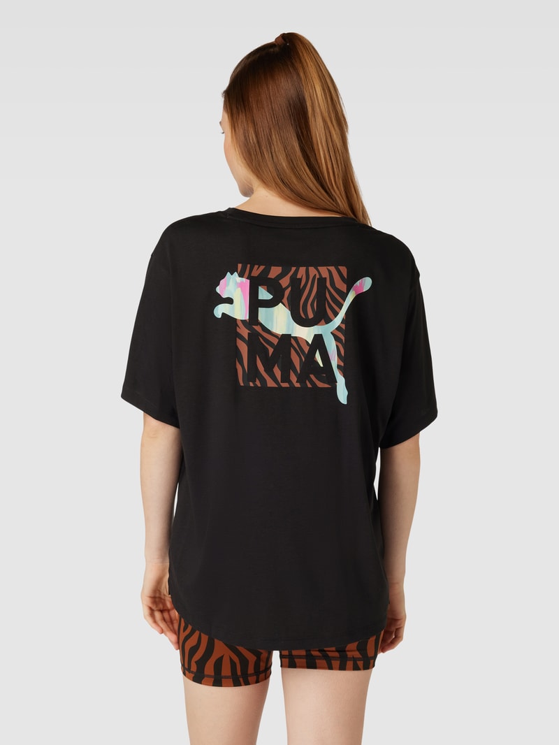 T-Shirt mit Rundhalsausschnitt Modell 'ANIMAL' in black
