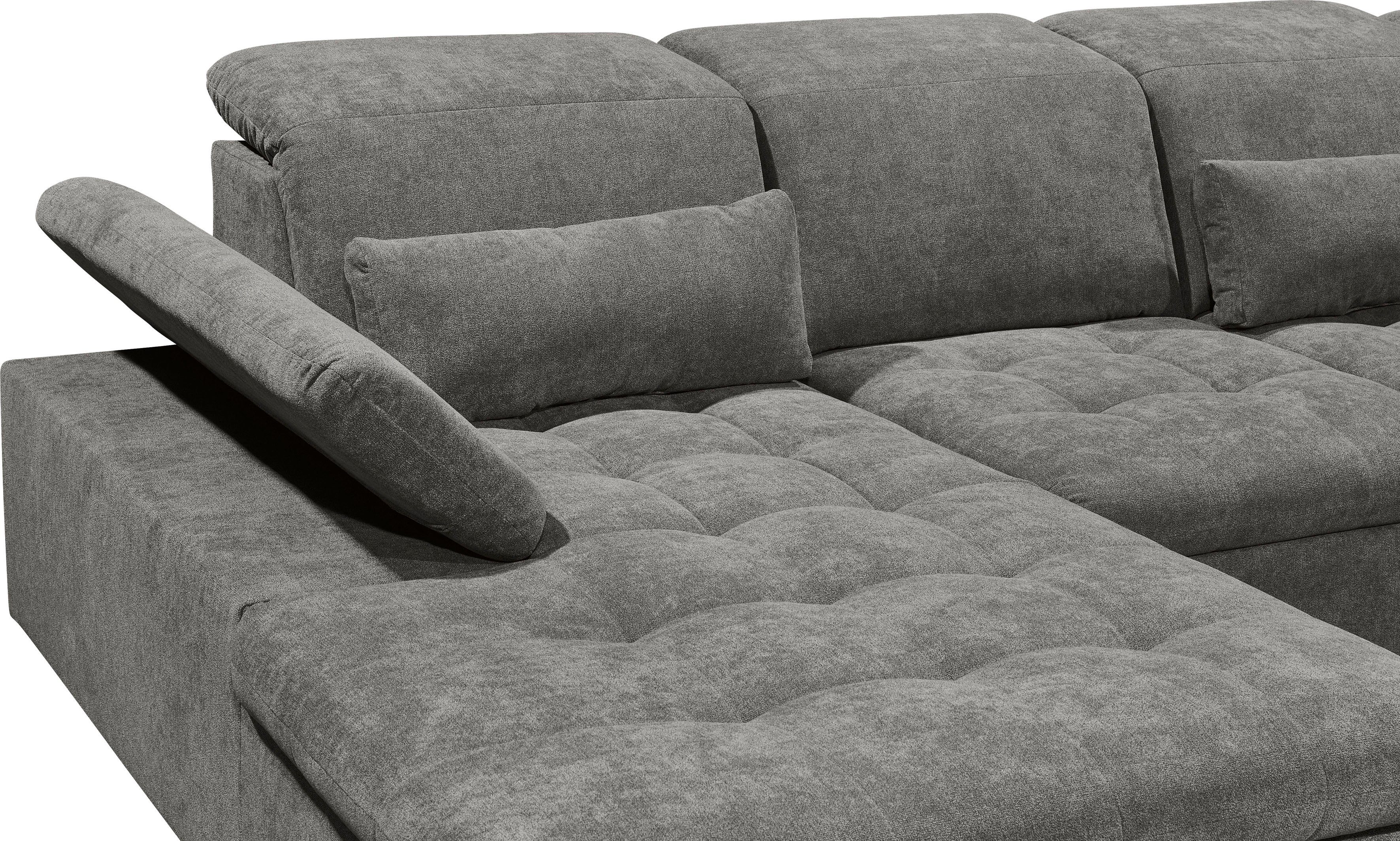 ED EXCITING DESIGN Wohnlandschaft Wayne, mit Bettfunktion, Bettkasten, Nierenkissen, frei im Raum stellbar etc.