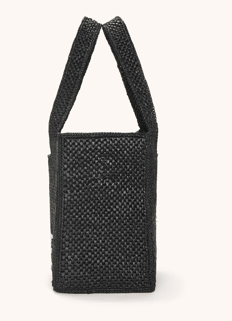 LOEWE Font Medium raffia shopper with detachable shoulder strap