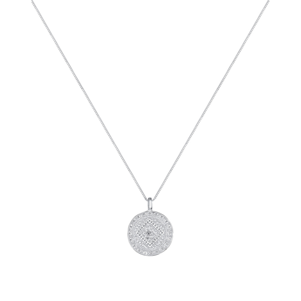 Elli Elli Collier Femme Pendentif Plaque de Monnaie en Argent Sterling 925 collier