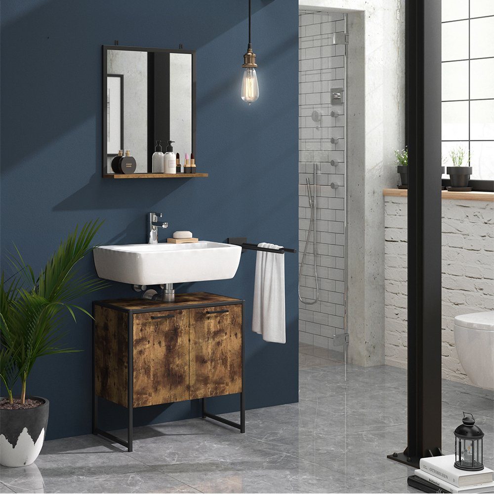 Vicco Badmöbel-Set Loft-Badezimmerset FYRK Vintage Set 5, (2-er Set, 2-St., 2-er Set)