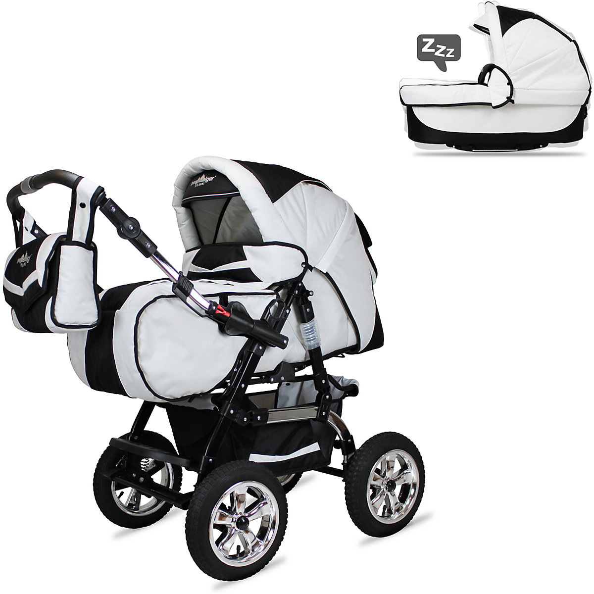 Kombi-Kinderwagen Milano, 10 tlg., coffee & brown
