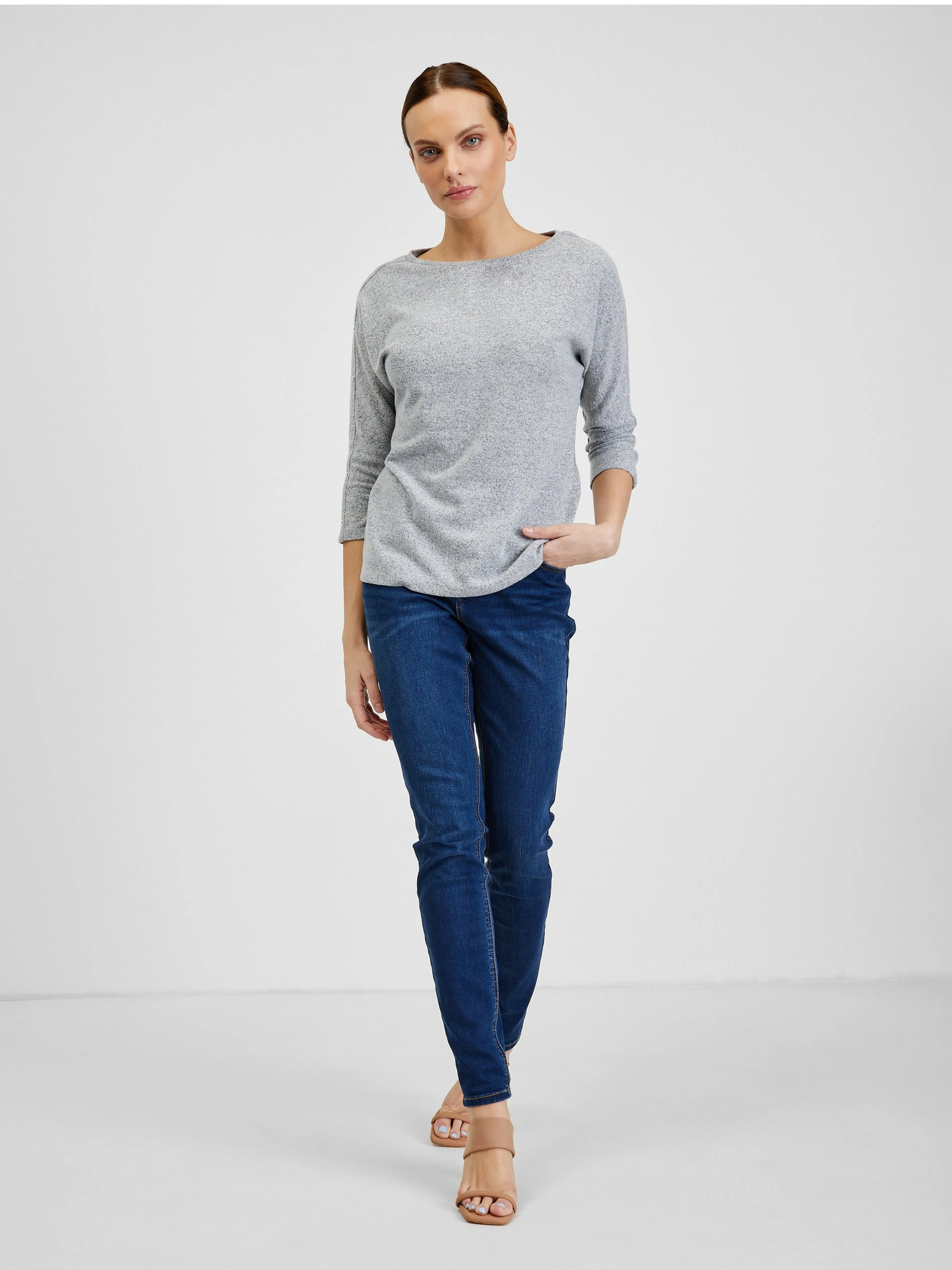 Hellgraues Damen-T-Shirt ORSAY
