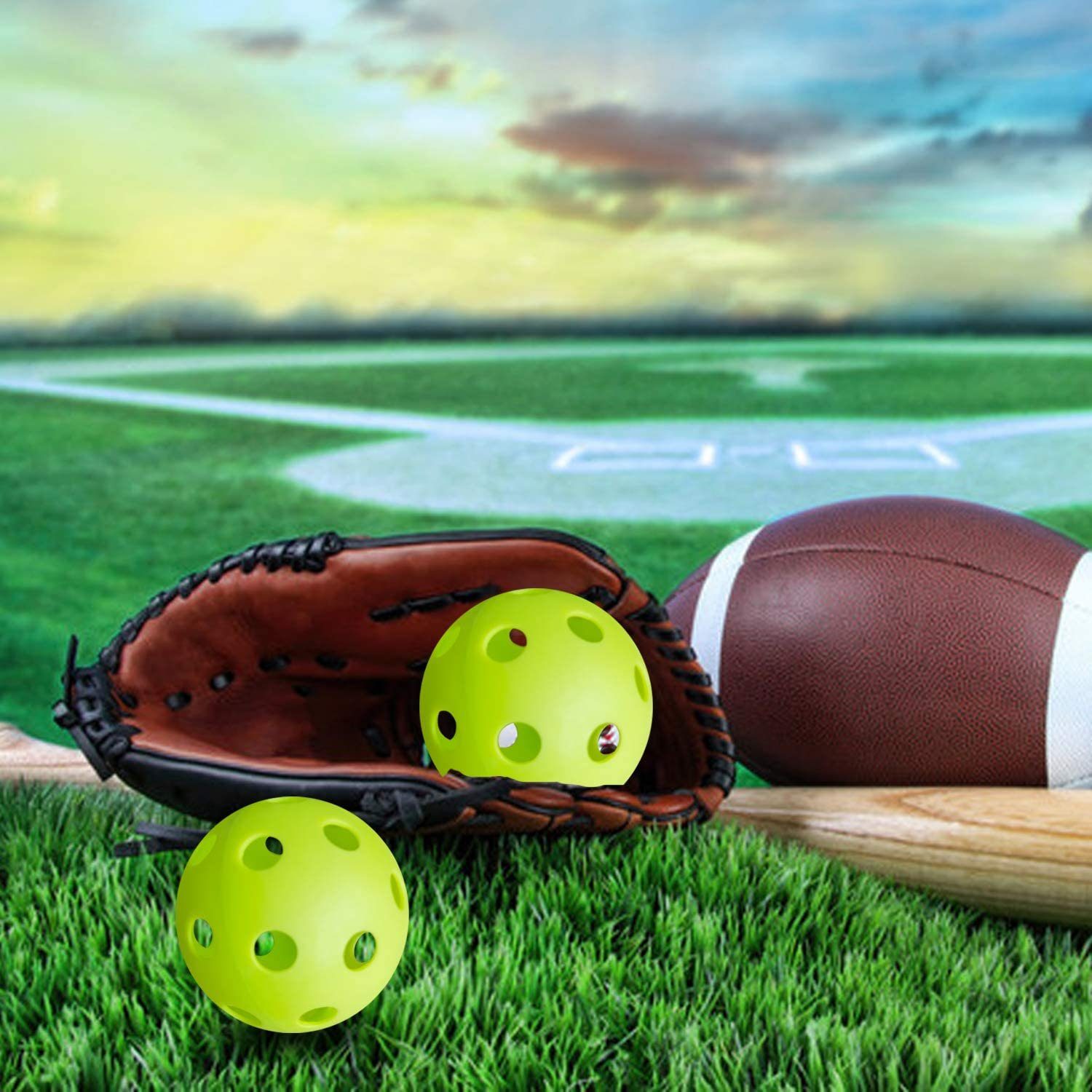 Devenirriche Golfball 12pcs Golf Übungsbälle,Hohle Luftstrom üBungsgolfbäLle,Übung Golfball