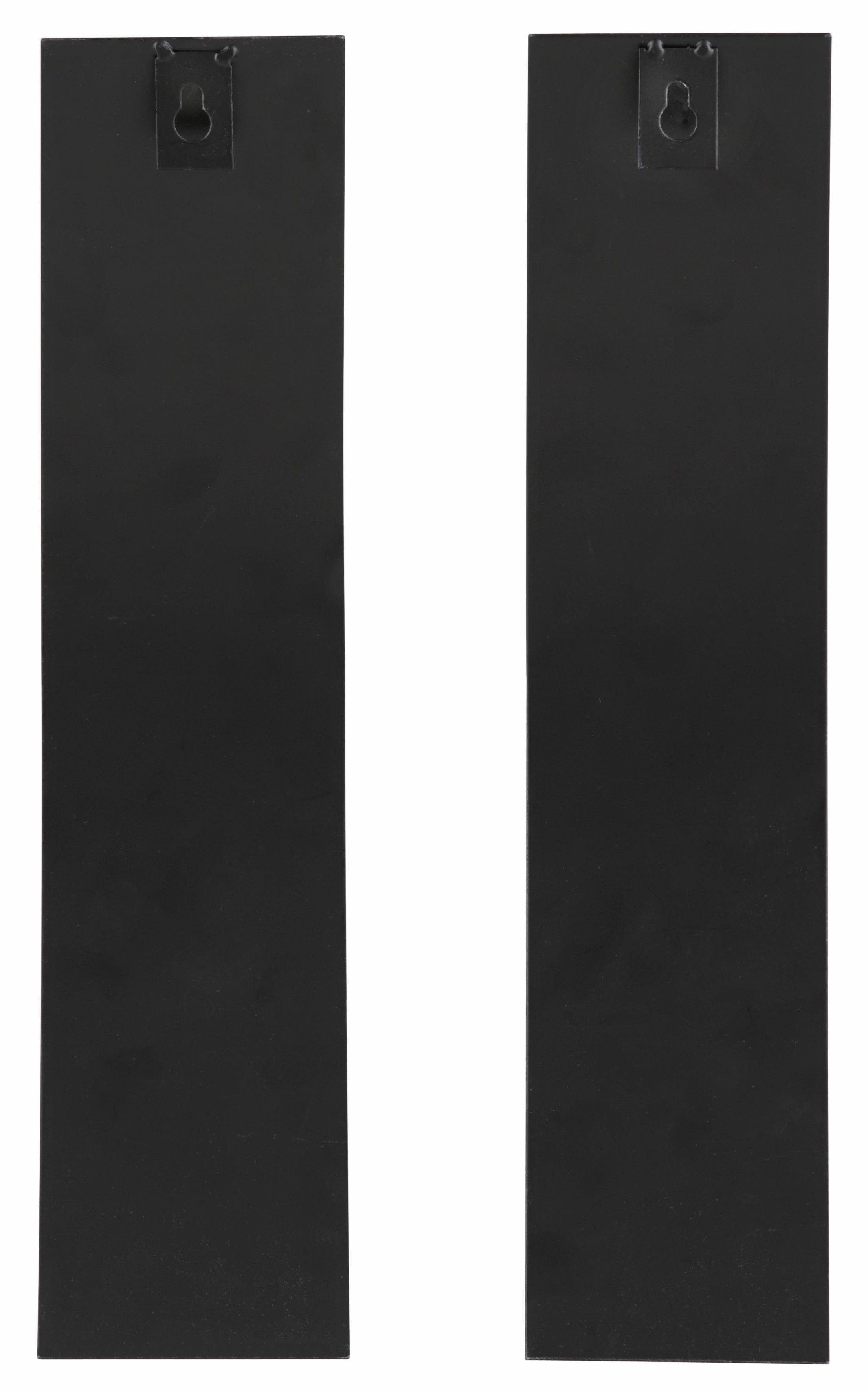 andas Wandkerzenhalter Drammen (Set, 2 St), Landhaus, Metall, Glas, schwarz