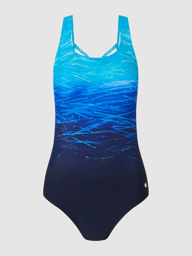 PLUS SIZE Badeanzug mit Farbverlauf in blau