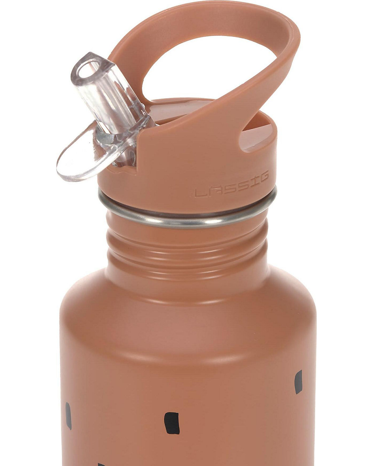 Edelstahl Trinkflasche Happy Prints caramel, 500 ml, inkl. 2 Verschlüssen
